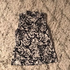 Black and white sleeveless top